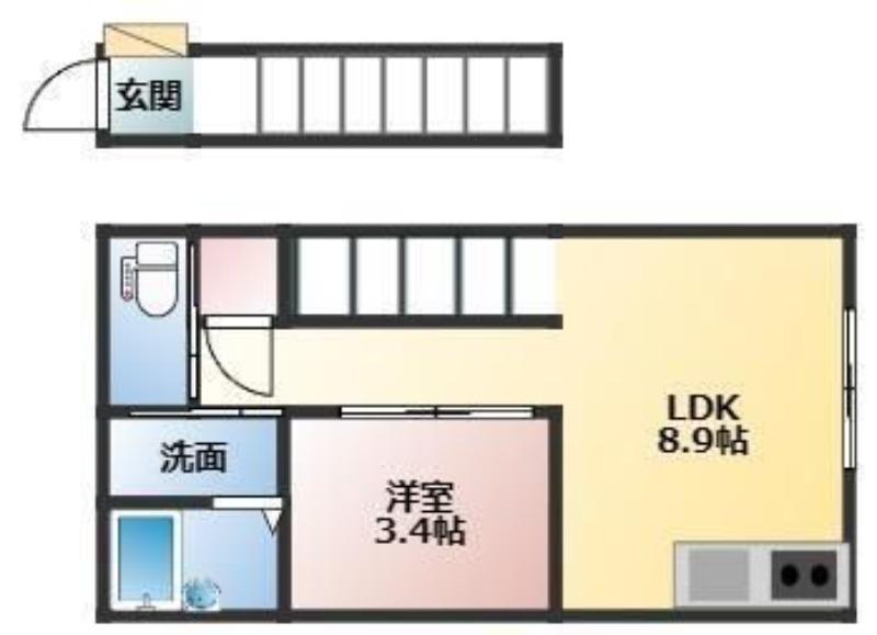 GLANZ 葉山(1LDK/2階)の間取り写真