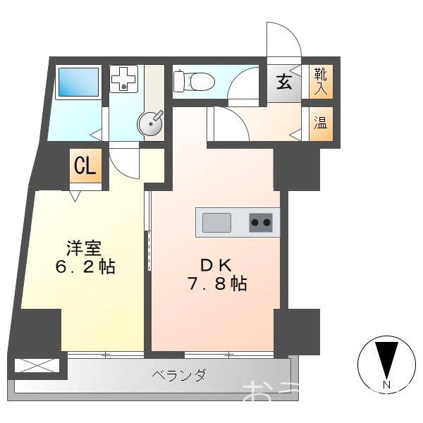 エクセルハイツ七番館(1DK/5階)の間取り写真