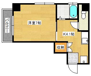 大州藤村ビル(1K/4階)の間取り写真