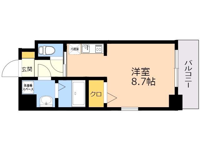 ブレス学研都市(ワンルーム/6階)の間取り写真