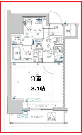 マキシヴクロス竹ノ塚(1K/7階)の間取り写真