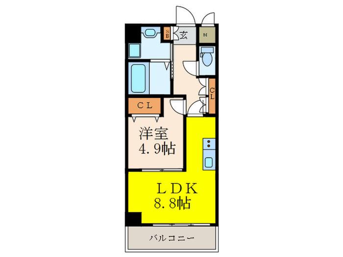 フローレンス江坂(1LDK/7階)の間取り写真