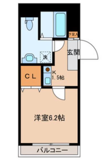ボンヌジュルネ(1K/2階)の間取り写真