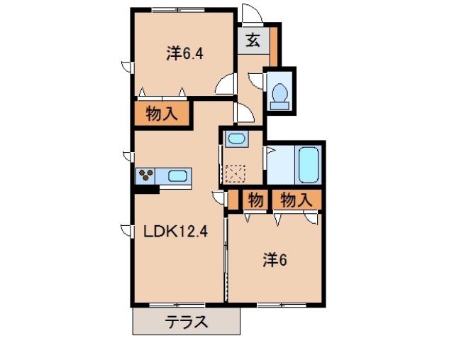 シャーメゾンNANRYU(2LDK/1階)の間取り写真