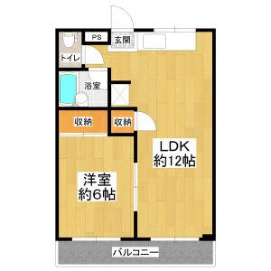 プルニエハイツ(1LDK/1階)の間取り写真