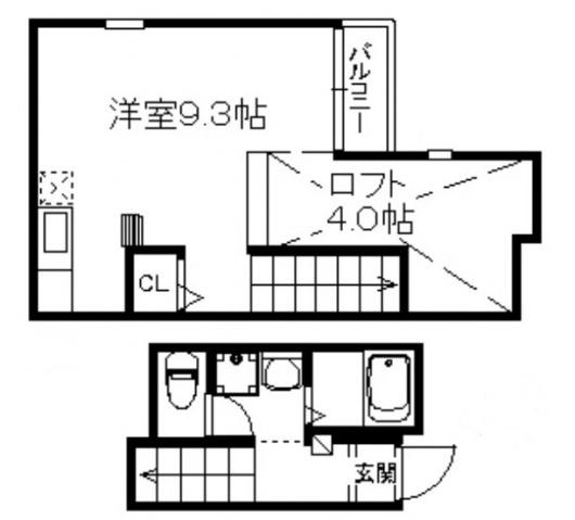 POLARIS STAR 周船寺(ワンルーム/2階)の間取り写真