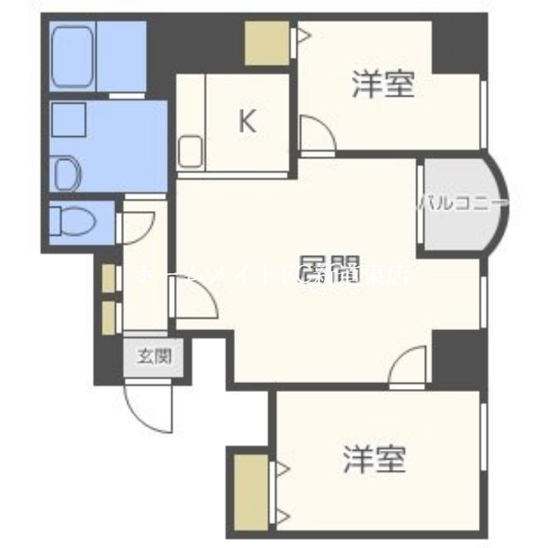 ロイヤルコート33(2LDK/8階)の間取り写真