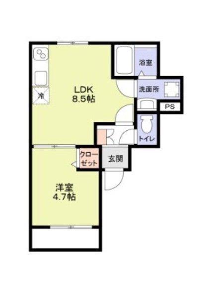CERASUS小竹(1LDK/2階)の間取り写真
