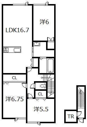 PURE MARINEII(3LDK/2階)の間取り写真