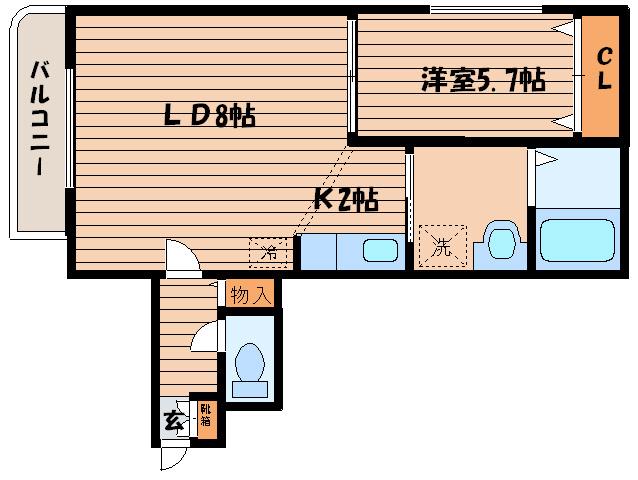 グランメール康友館(1LDK/3階)の間取り写真