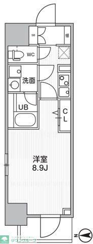 THEパームス熊野前(1K/3階)の間取り写真