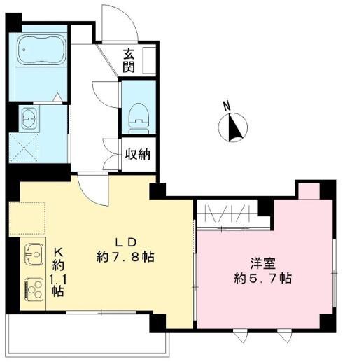 CASA MADRE(1LDK/3階)の間取り写真