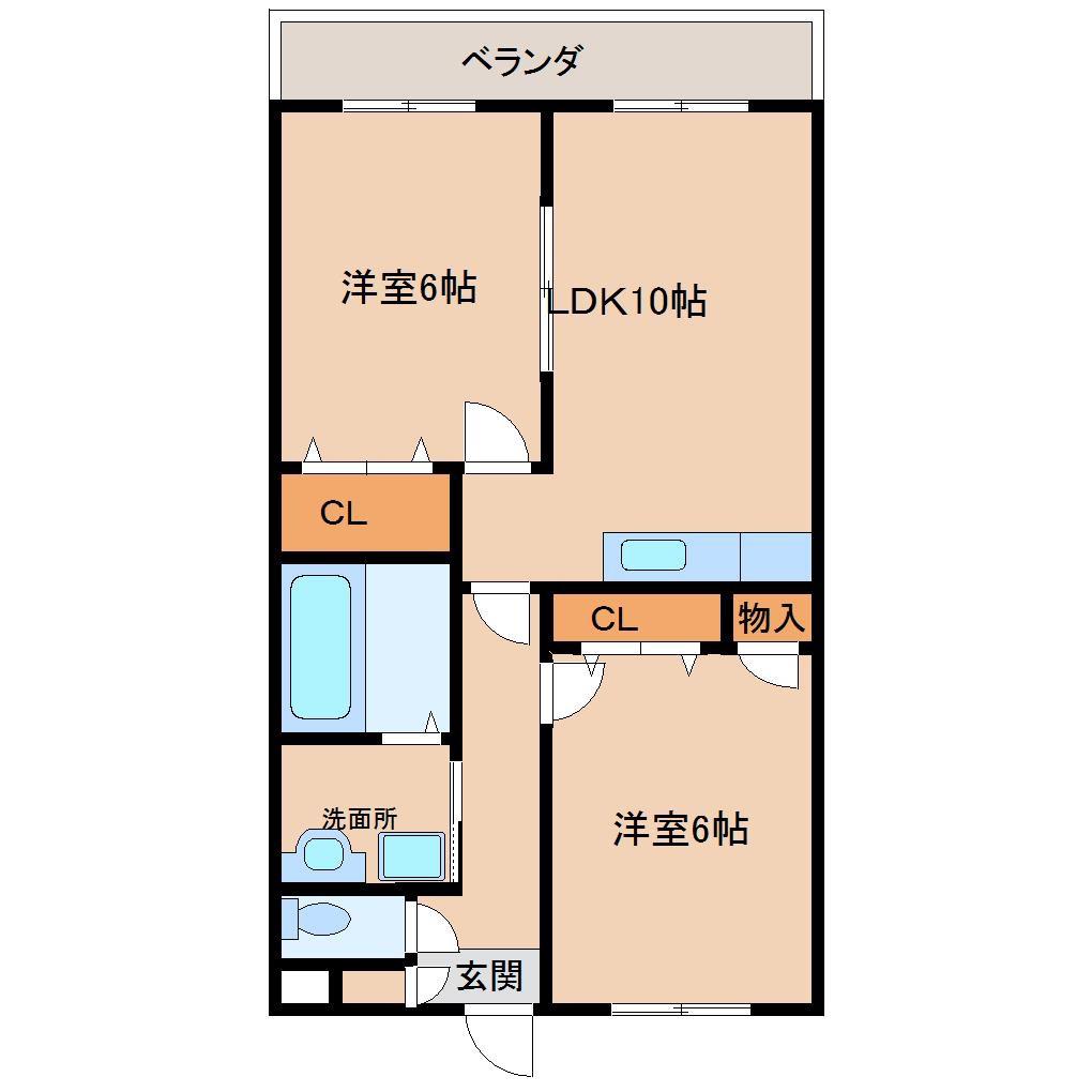 ブライトリーT(2LDK/1階)の間取り写真