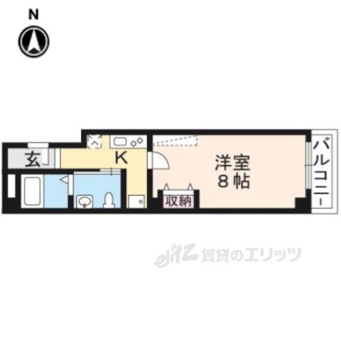 フラッティK&S千本寺之内(1K/2階)の間取り写真