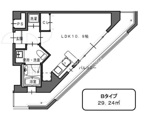 ヴォール レーベン(ワンルーム/4階)の間取り写真