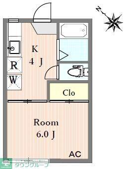 AVENUE FLAT B(1K/1階)の間取り写真