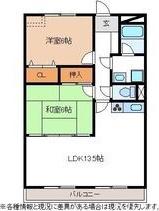 ヴァンヴェール(2LDK/1階)の間取り写真