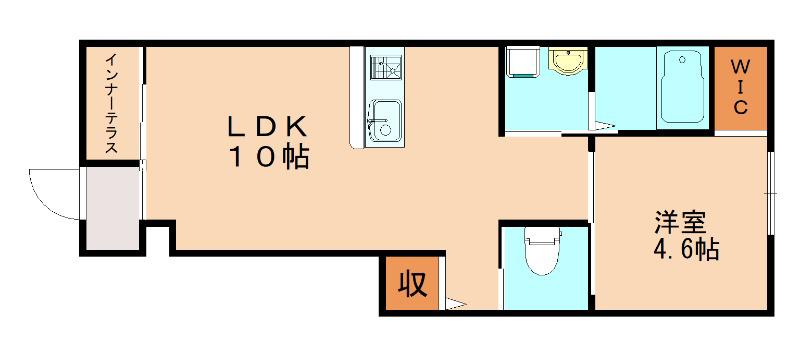 OLIVEII(1LDK/1階)の間取り写真
