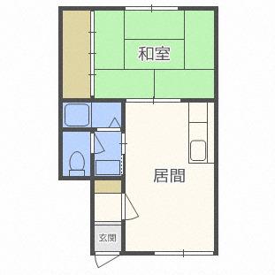 イーストコート東苗穂(1LDK/1階)の間取り写真
