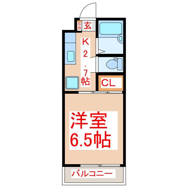 サンハイツありむら8(1K/2階)の間取り写真