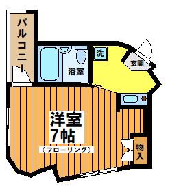 ラ・セリーヌ壱番館(ワンルーム/4階)の間取り写真