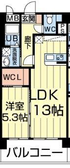 マーベラス近見(1LDK/5階)の間取り写真