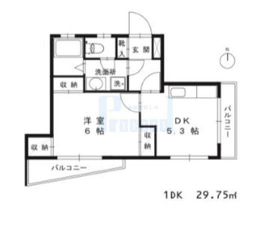 SANTAVICENTE1(1DK/4階)の間取り写真
