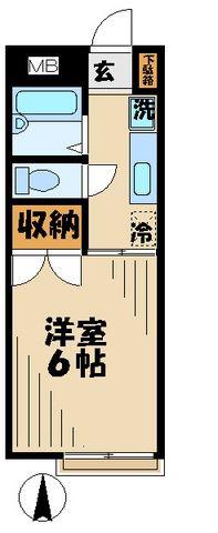 スウィングシャトル(1K/1階)の間取り写真