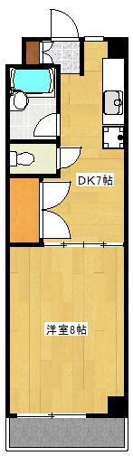 メゾンドアレイ新町(1DK/8階)の間取り写真