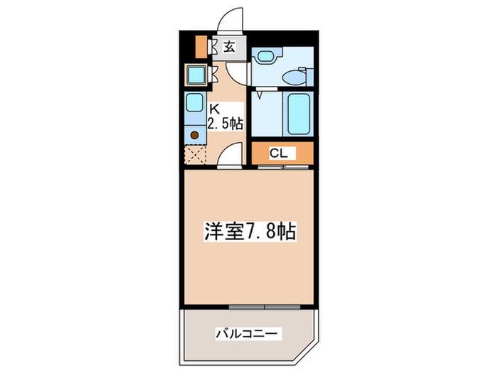 BRIS登戸(1K/3階)の間取り写真