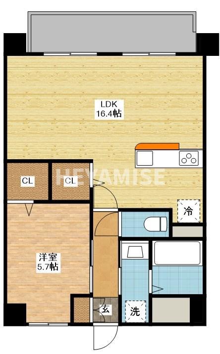 グランドステージ西山(1LDK/4階)の間取り写真