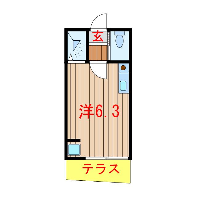 アルカンシェル薬園台(ワンルーム/1階)の間取り写真