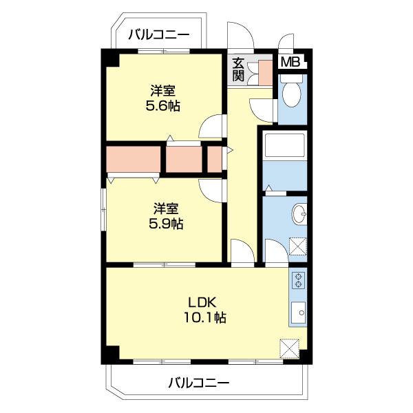 スーリールI番館(2LDK/1階)の間取り写真