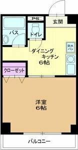 杉原ビル(1DK/3階)の間取り写真