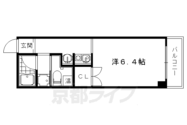 総司館八木(1K/2階)の間取り写真