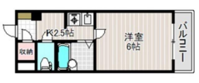 パークサイド八幡(1K/3階)の間取り写真
