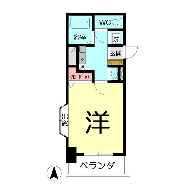 アイランドマンションI(1K/5階)の間取り写真