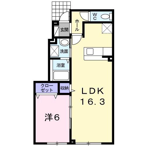 メゾン・ラフィネI(1LDK/1階)の間取り写真