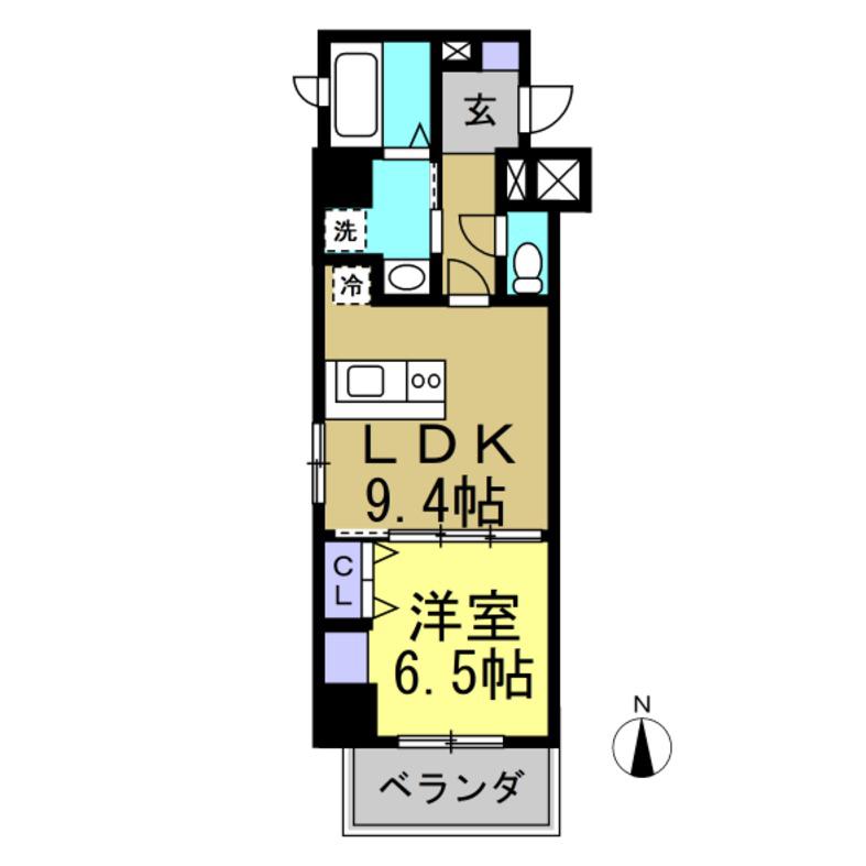 プレミアムコートりんくう(1LDK/4階)の間取り写真