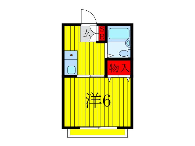 ヴィラ王子(1K/1階)の間取り写真