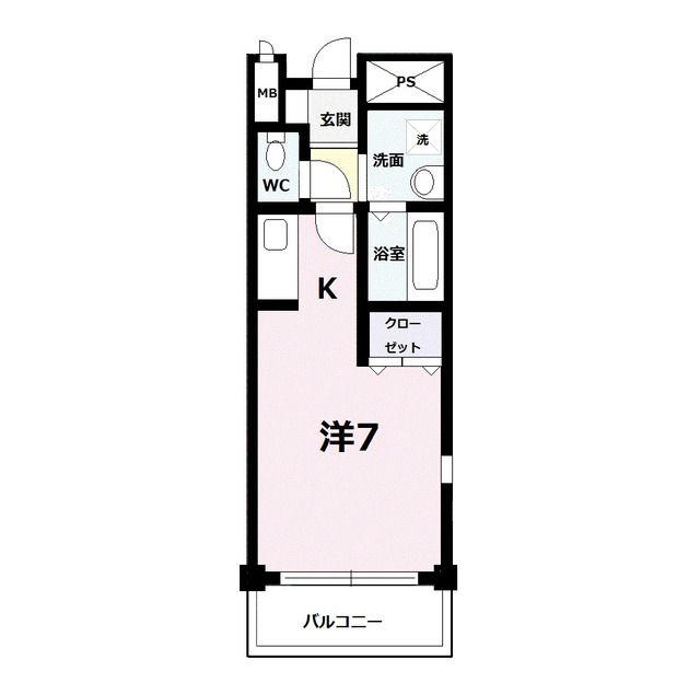 セブンフナダ(ワンルーム/1階)の間取り写真