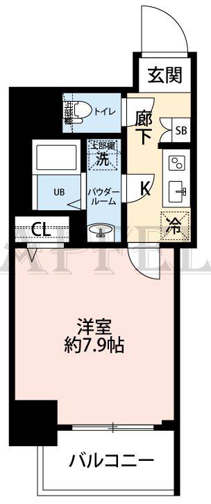 エグゼ堺筋本町(1K/3階)の間取り写真