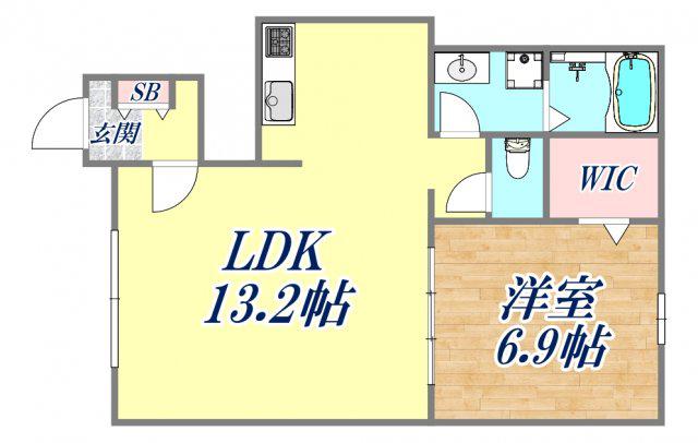 フルール(1LDK/1階)の間取り写真