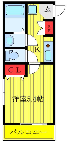 CORDEA新井宿(1K/2階)の間取り写真