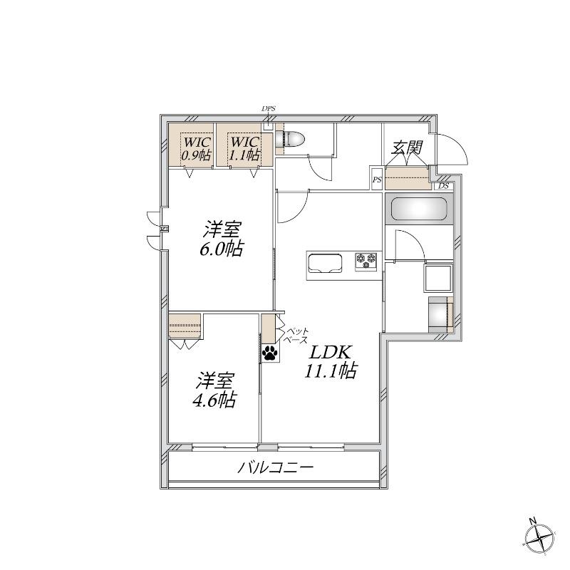 MAISON M(2LDK/3階)の間取り写真