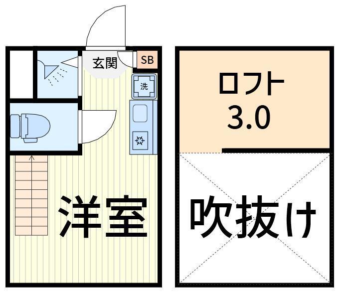 ハーモニーテラス西小岩V(ワンルーム/1階)の間取り写真