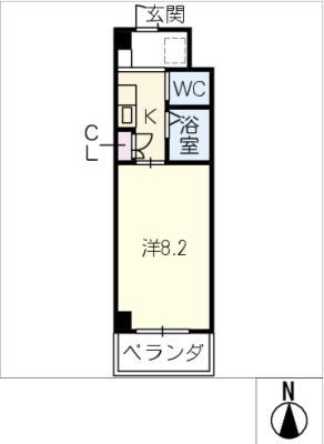 サニーデール(1K/1階)の間取り写真