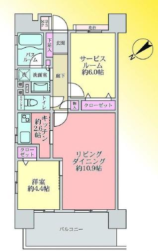 クリオ千駄木動坂(1SLDK/3階)の間取り写真