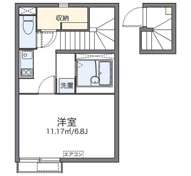 レオネクストショー(1K/2階)の間取り写真