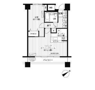 LOOP-M ループエム(1LDK/6階)の間取り写真
